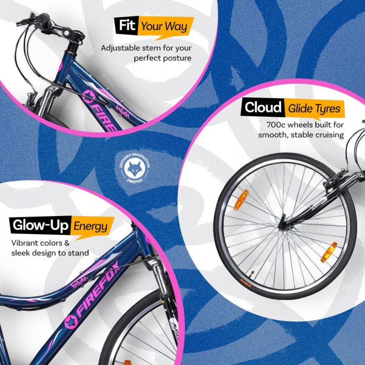 Firefox Karma 7 Speed Women Hybrid Cycle | City Fitness Bike